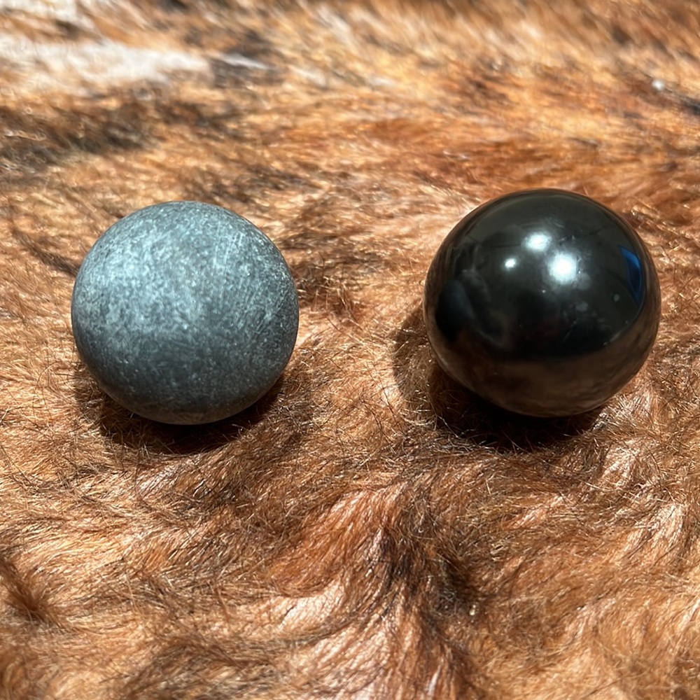 COPY - Authentic Black Shungite and Green Soapstone Balancers